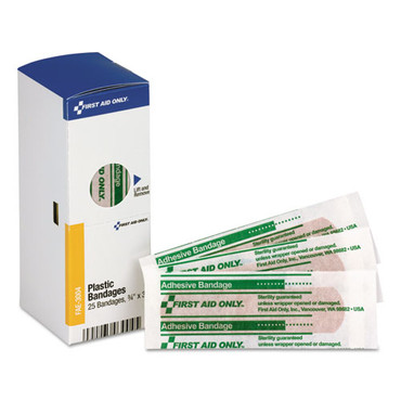 First Aid Only SmartCompliance SmartTab ezRefill, Plastic Bandages, FAE-3004 (25 bandages/box)