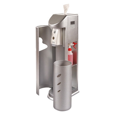 Sanitizing Station from The Cleaning Station with built-in wipe dispenser