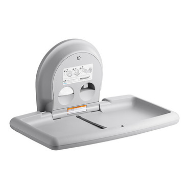 grey stainless steel baby changing station
