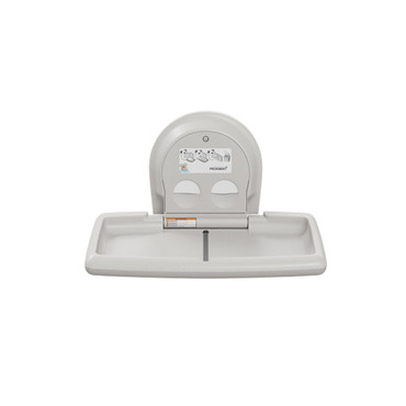 white granite wall-mounted stainless baby station