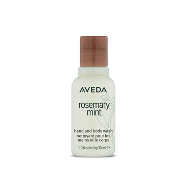 Aveda Rosemary Mint Hand and Body Wash in 1 oz single use amenity bottle