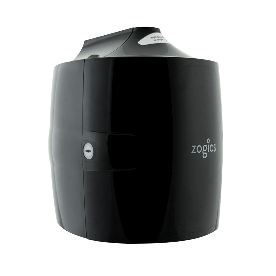 Upward dispensing wipe dispenser with hidden hinges, black