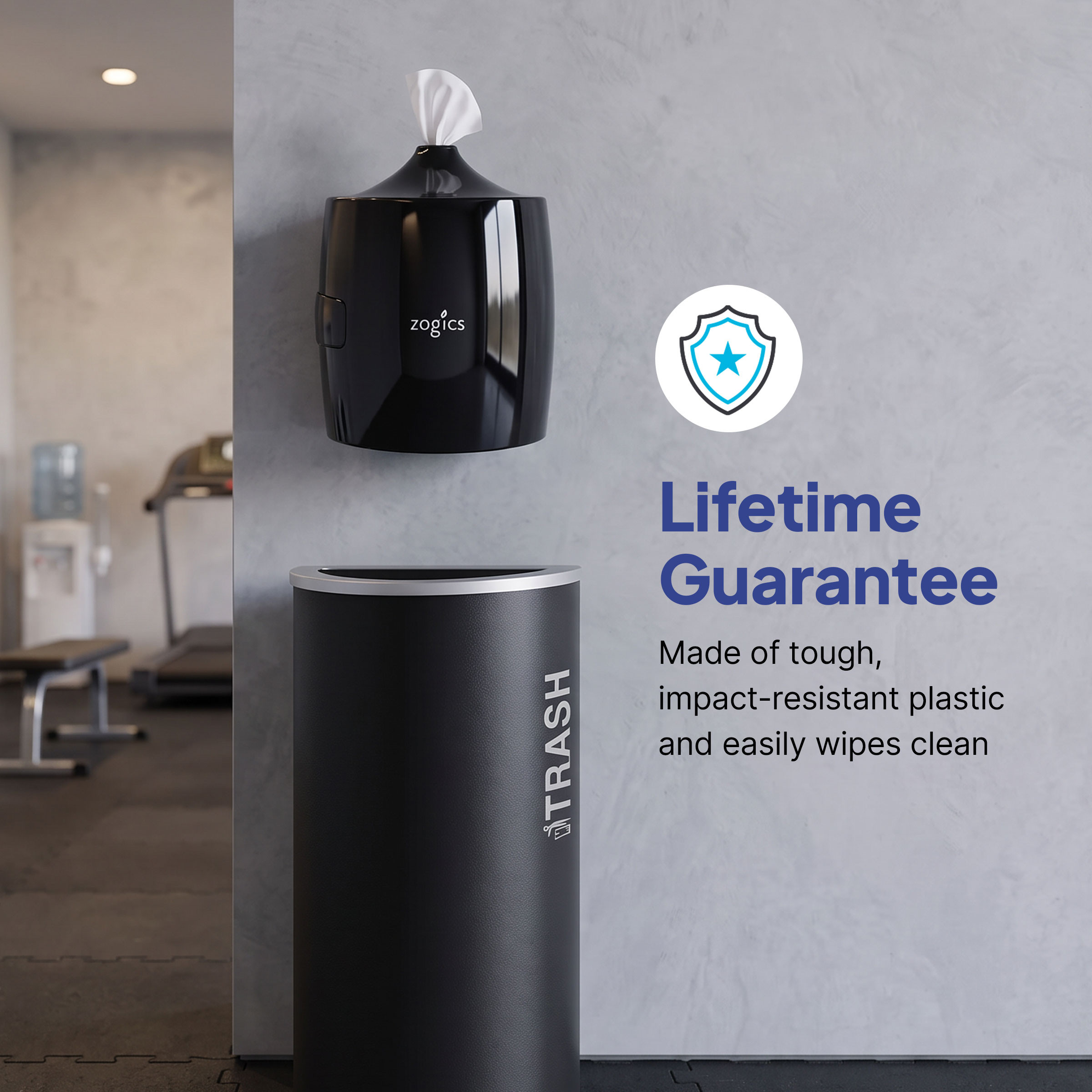 Zogics Wall Mounted Wipes Dispenser | Upward Wipe Dispenser
