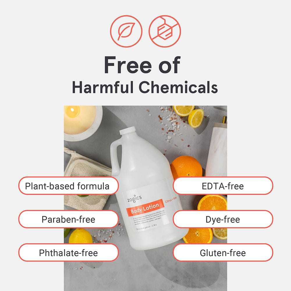 Zogics Citrus & Aloe Lotion—vegan, cruelty‑free skin care for daily nourishment and revitalization
