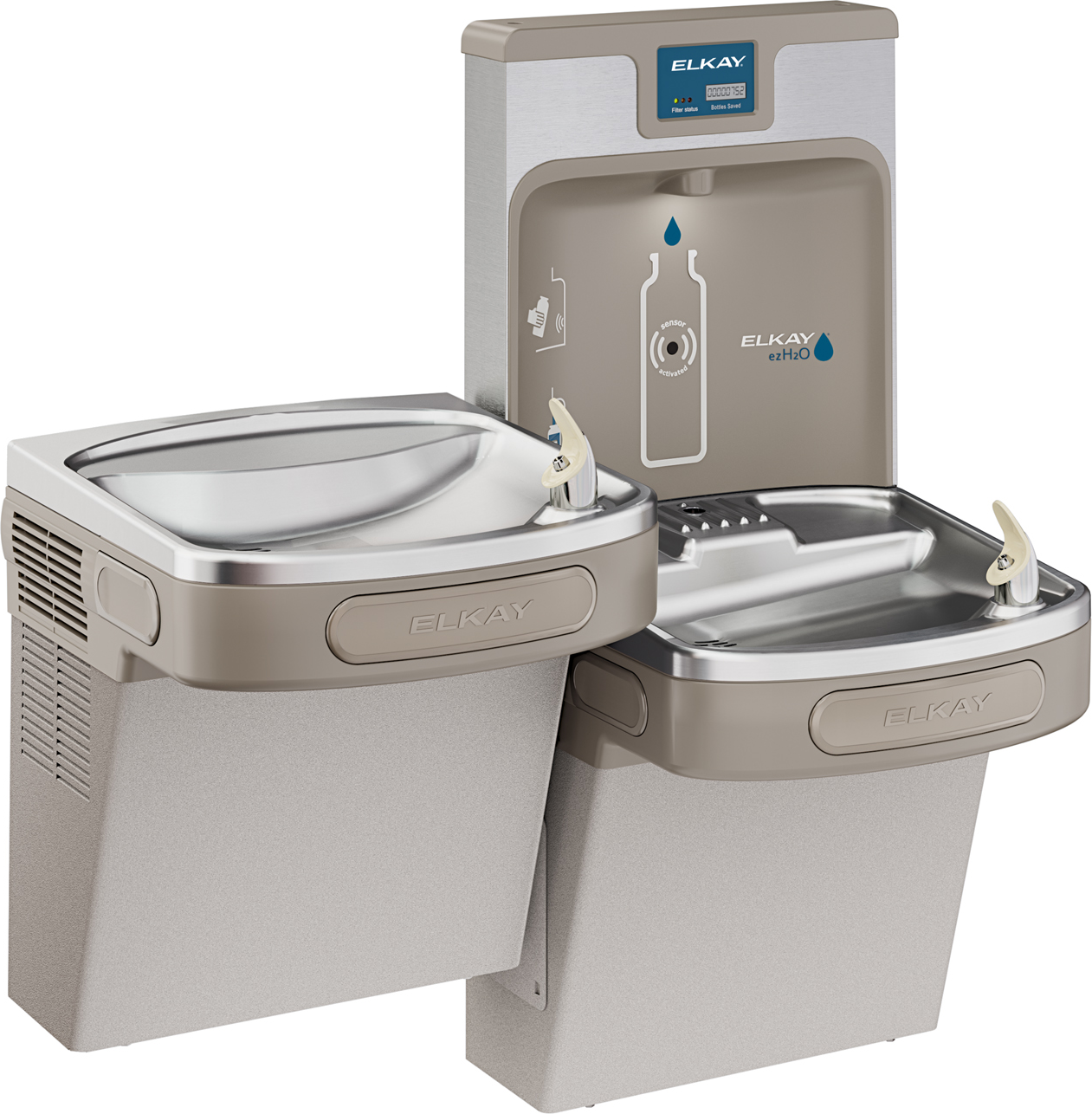 ELKAY EZ H20 Bottle Filling Station, Bi-Level LZ Cooler, Light Gray, LZSTL8WSLP