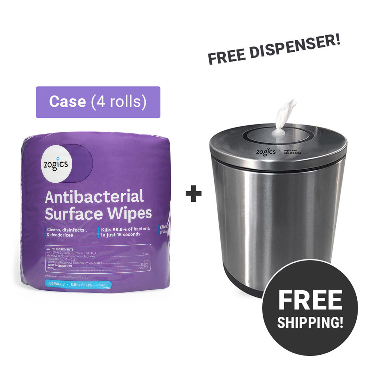 Stainless Steel Dispenser Wipe Bundle