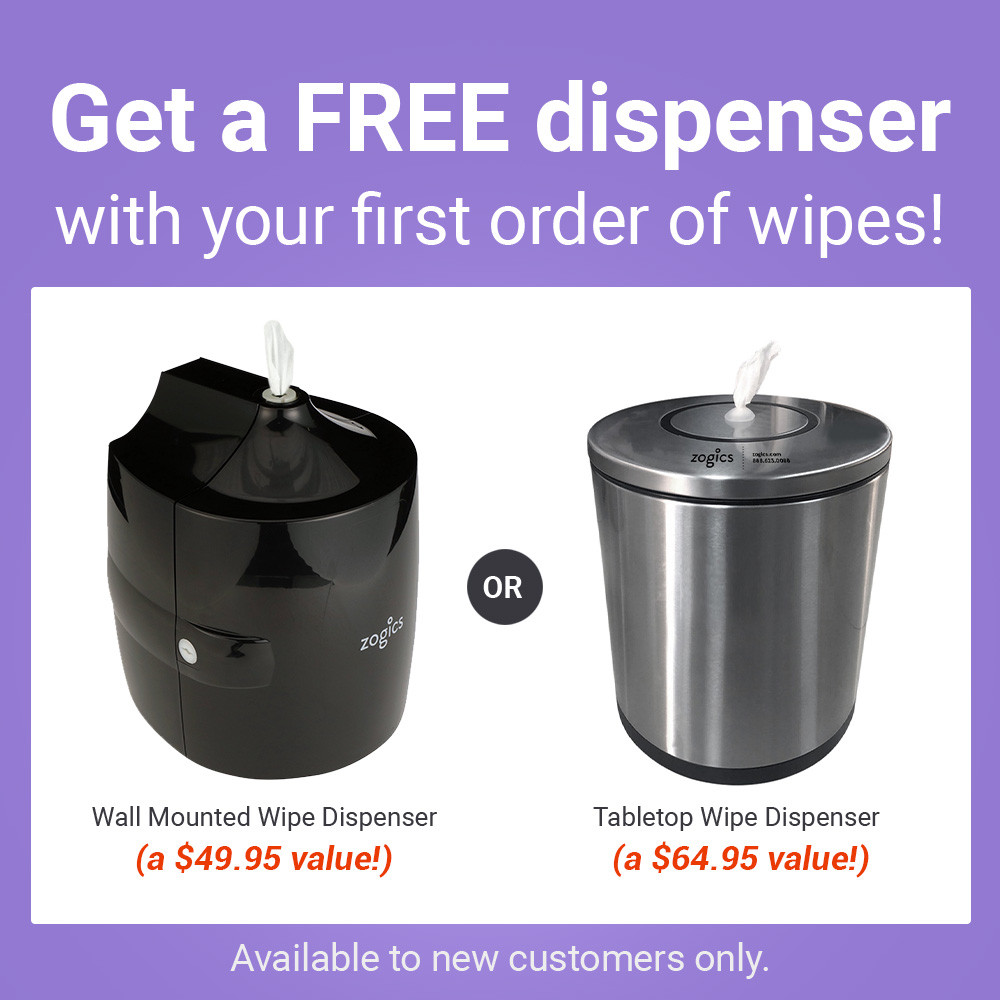 New Customer Antibacterial Wipes Bundle with Wipes Dispenser | Zogics