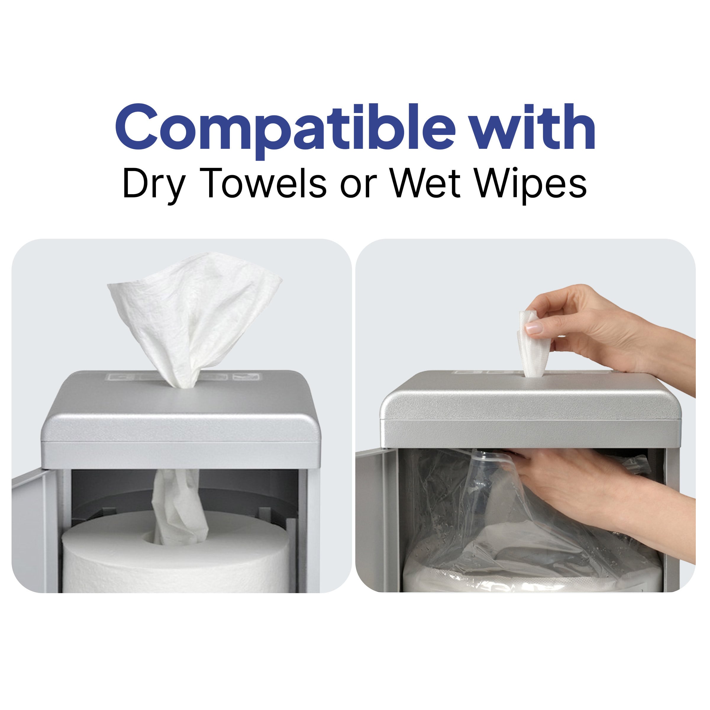 Sanitizing Station compatible with dry or wet wipes