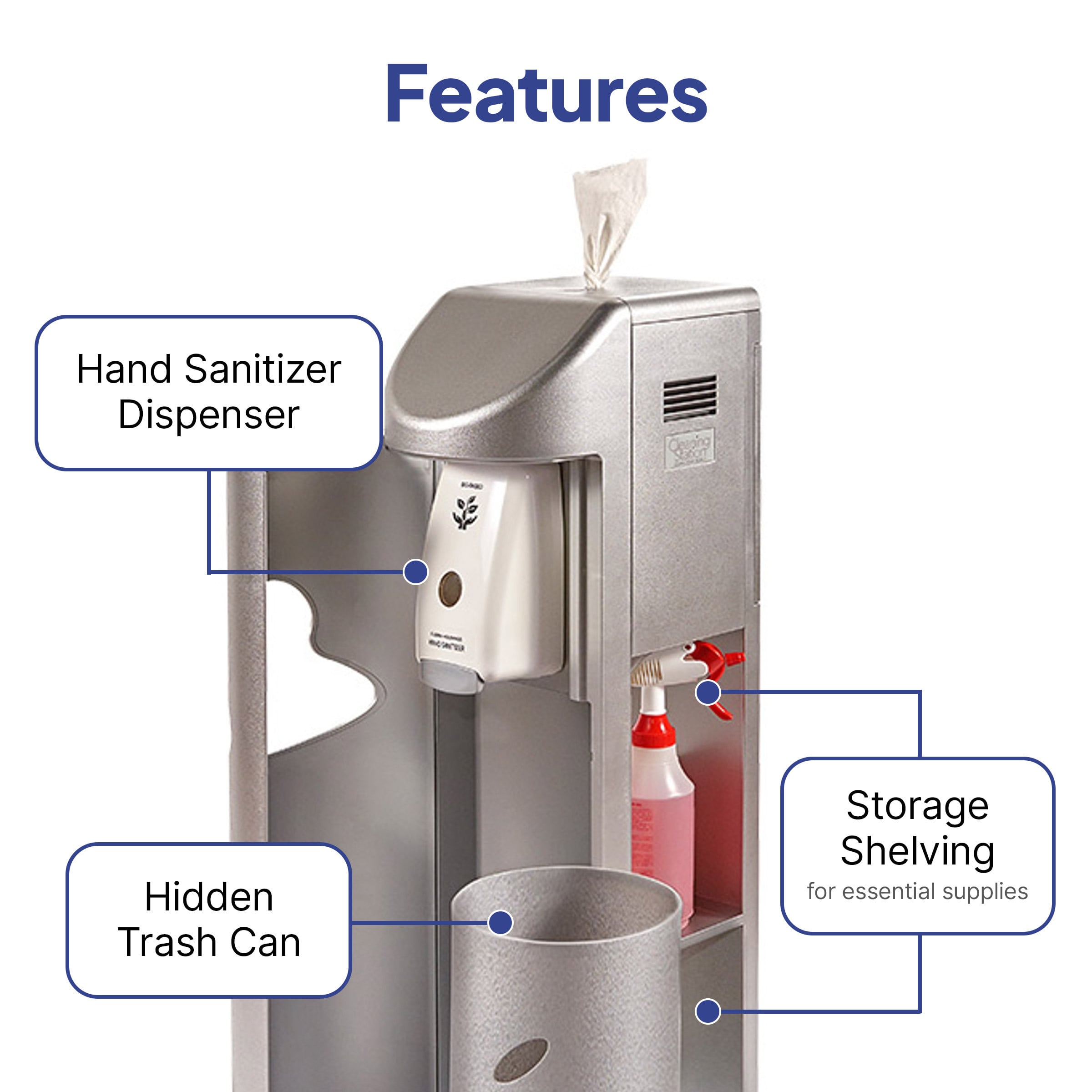 Wall-mounted Hand Sanitizing Station for public spaces