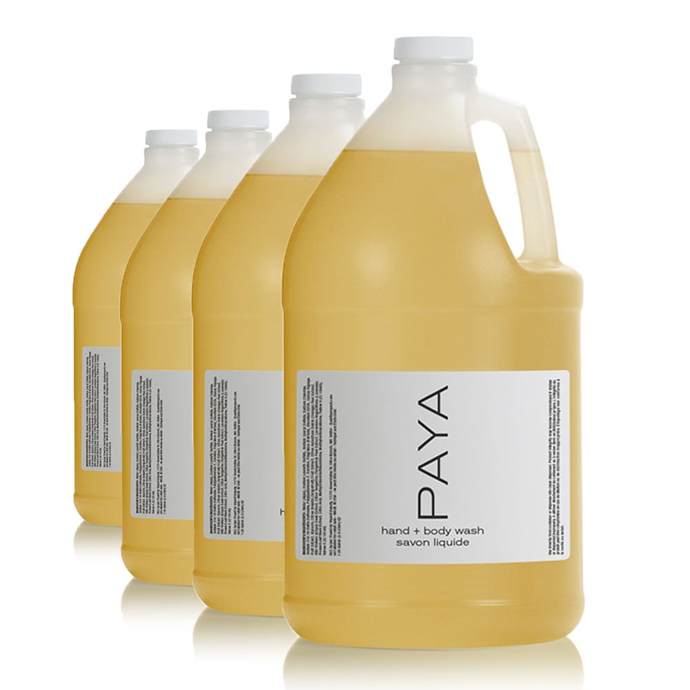 Case of 4 PAYA Organics Hand Soap & Body Wash gallons for hotel restocking
