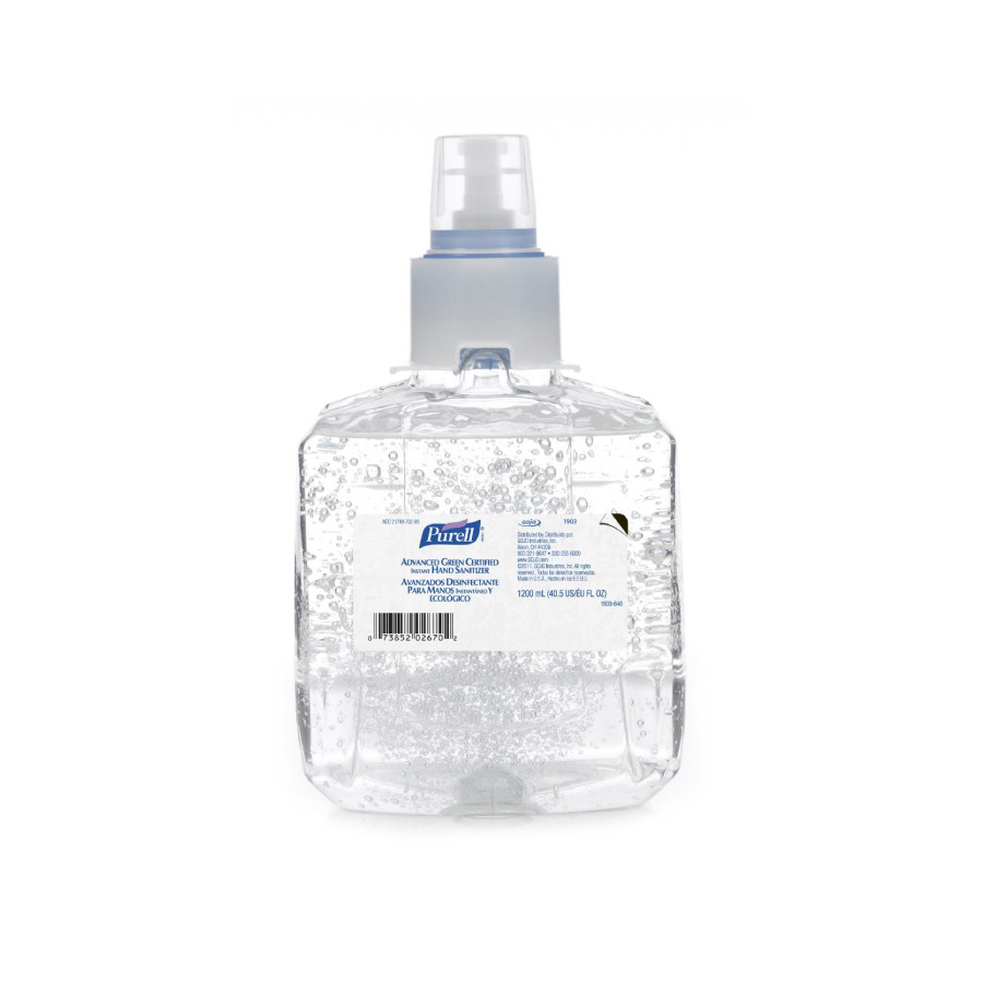 Purell LTX-12 Advanced Green Certified Instant Gel Hand Sanitizer, 1200 mL, 1903-02 (2 refills/case)