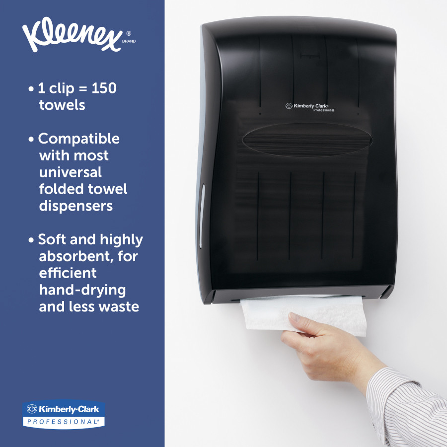 Kimberly-Clark Kleenex C-Fold Towels, White, 01500 (150 towels/pack) (16 packs/case)
