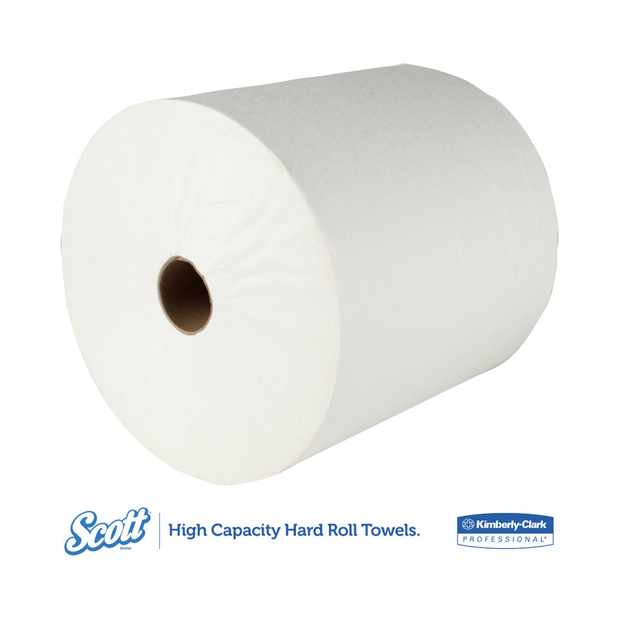 Kimberly-Clark Scott High Capacity Hard Roll Towels, White, 01000 (1000 ft/roll) (12 rolls/case)