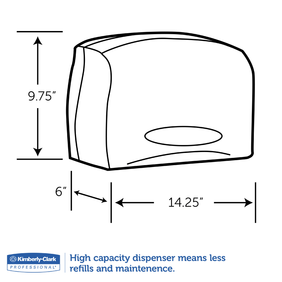 Kimberly-Clark Professional Coreless JRT Bath Tissue Dispenser, Smoke, 09602