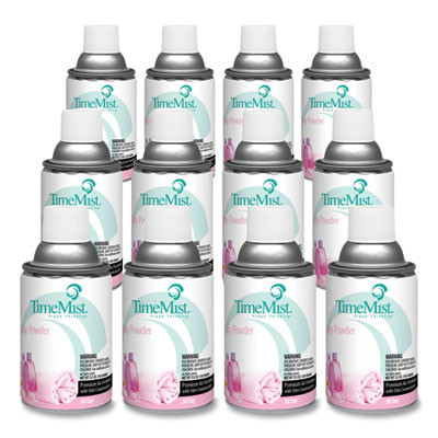 TimeMist Metered Air Freshener Dispenser Refill, Baby Powder Fragrance, 6.6 oz (12 refills/case)