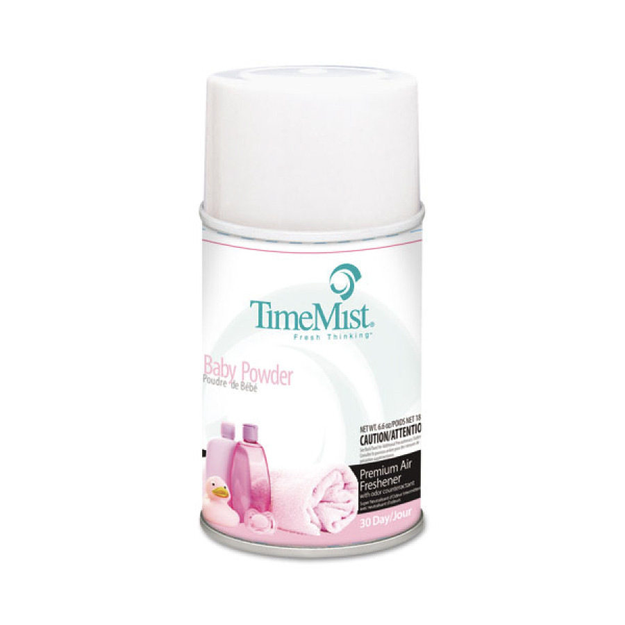 TimeMist Metered Air Freshener Dispenser Refill, Baby Powder Fragrance, 6.6 oz (12 refills/case)