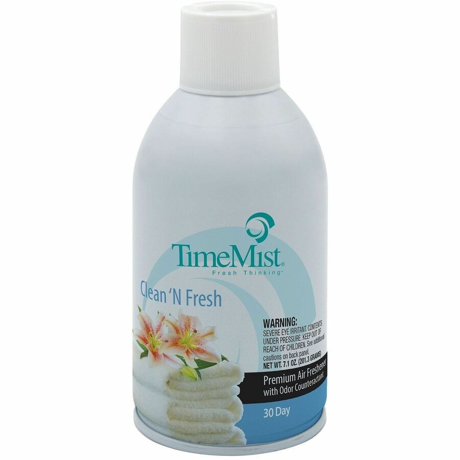 TimeMist Metered Air Freshener Dispenser Aerosol Refill, Fresh N Clean Fragrance, 6.6 oz (12 refills/case)