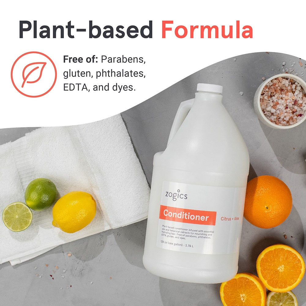 Zogics Citrus & Aloe Conditioner—phthalate‑free, dye‑free hair treatment for smooth manageability
