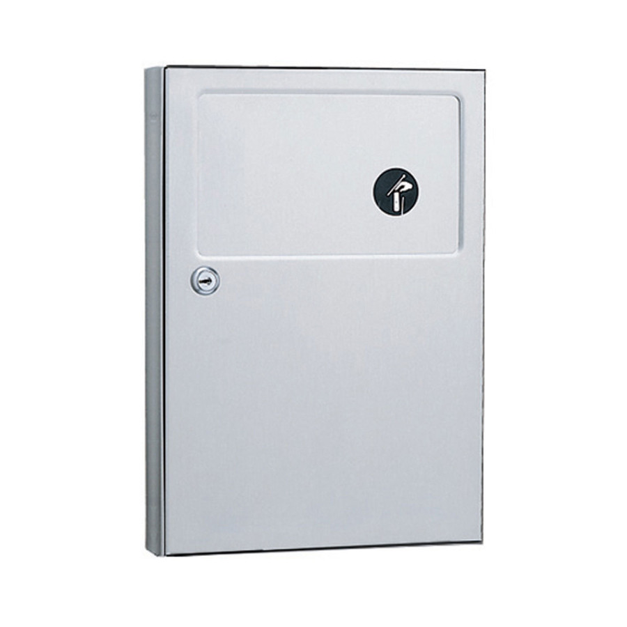 Bobrick Napkin/Tampon Receptacle for Toilet Partitions, Stainless Steel, B-254