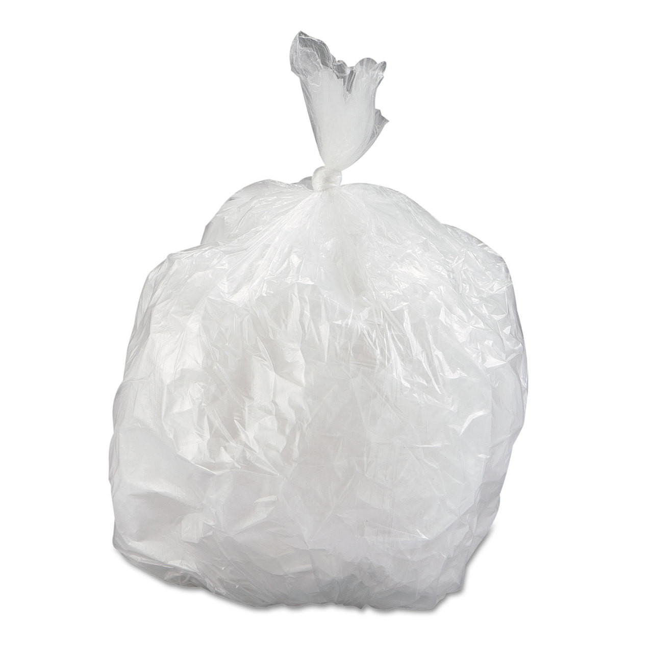High-density commercial can liners with star-sealed bottom.