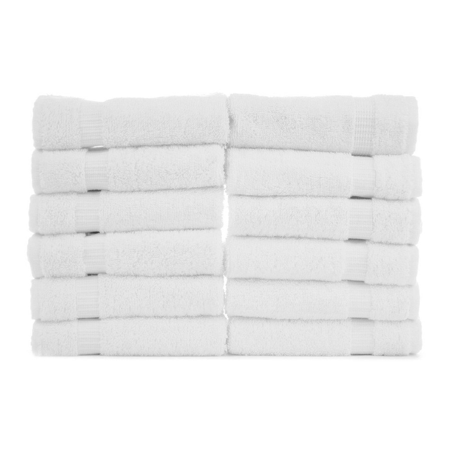 12x12 Washcloth, White, Durability Series, 1 lbs/dz