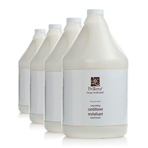 Case of 4 Gallons ProTerra Honey & Vanilla Conditioner with honey swirl & vanilla scent