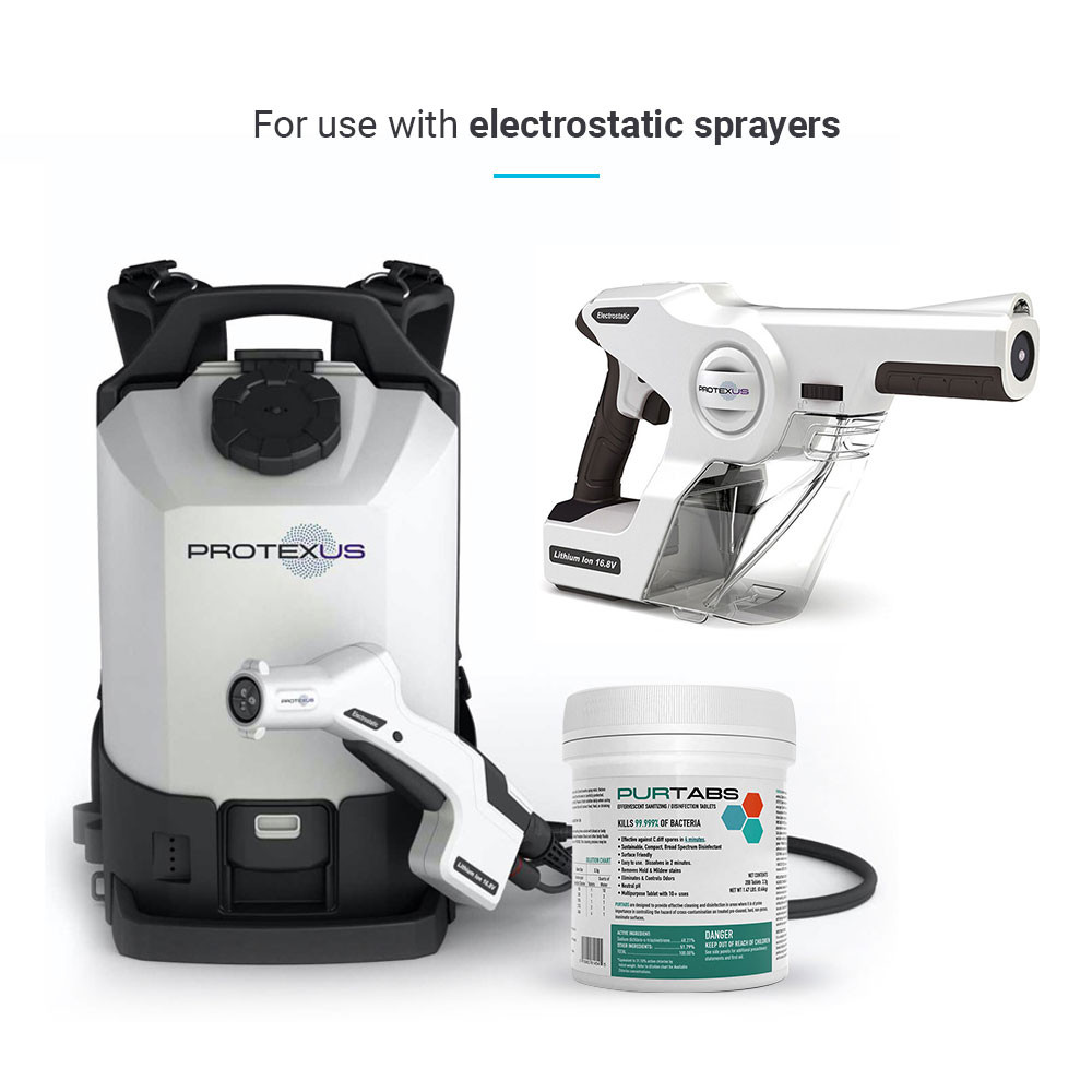 PURTABS ESPT3.3G Disinfecting Tabs and Protexus Electrostatic Sprayers