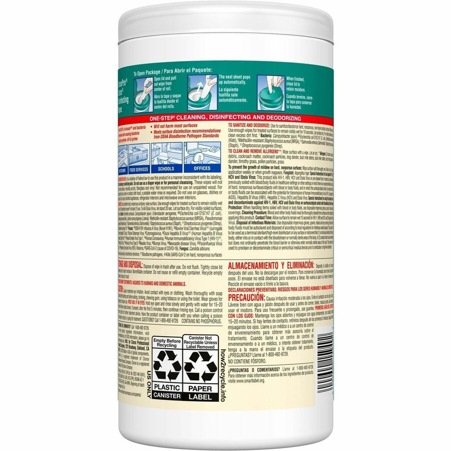 Clorox Disinfecting Wipes, (75 wipes/canister) (6 canisters/case)