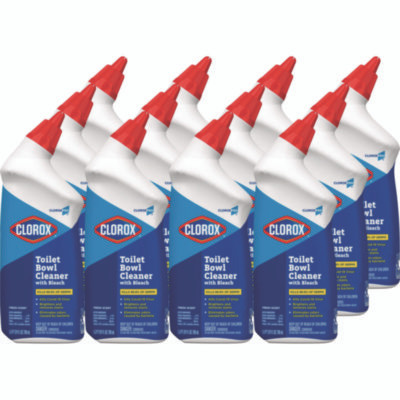 Bulk Clorox Toilet Bowl Cleaner with Bleach – 24 oz bottles (12/case), perfect for facilities or resellers needing powerful clorox toilet cleaner in quantity.