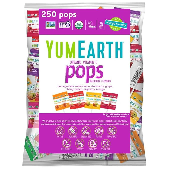 YUMEARTH Organic Lolipops, 3.5 lbs, (300/bag)