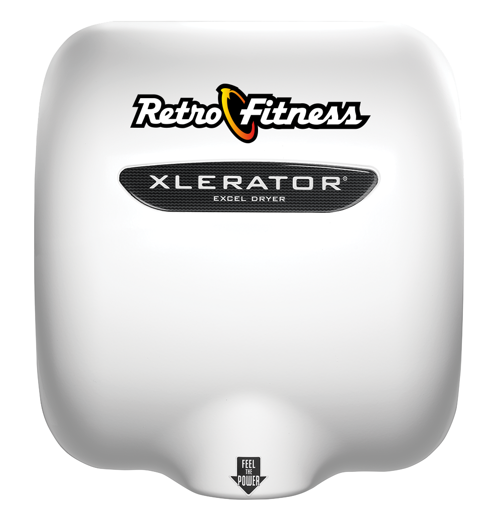 XLERATOR Hand Dryer, Retro Fitness on White (XL-SI-W-Retro)