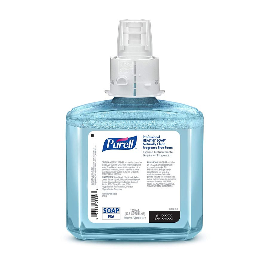 Purell ES6 Professional Healthy Soap Naturally Clean Fragrance-Free Foam, 1200mL (2/case) (6470-02)