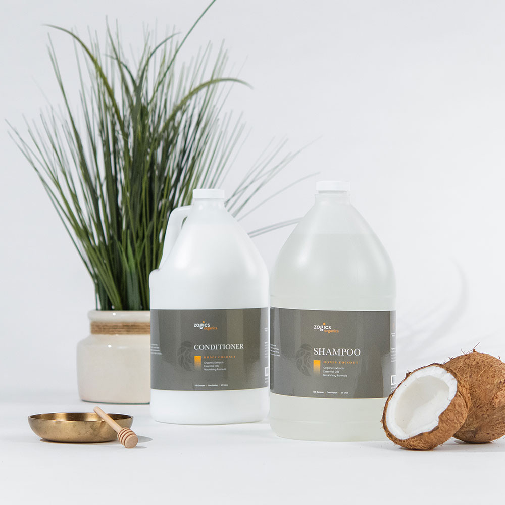 Eco-friendly gallon refill of Zogics Organics Honey Coconut Conditioner