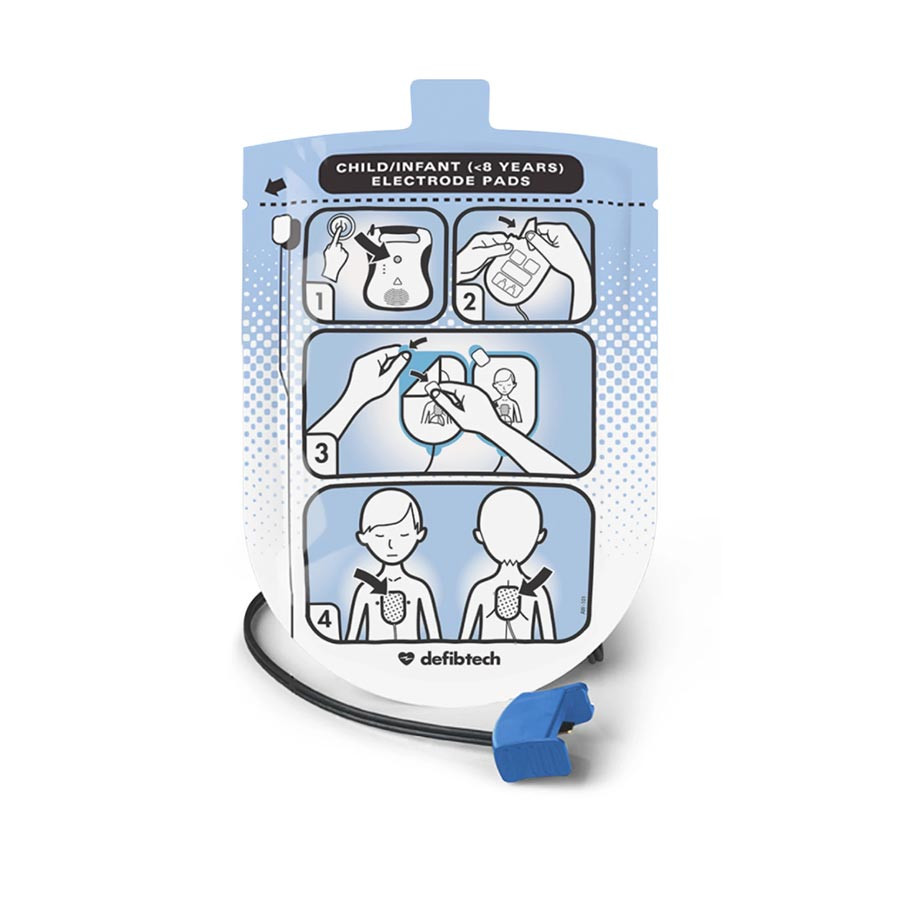 Defibtech DDU-100 Series Defibrillation Pad Package, Pediatric (1 set) (DDP-200P)