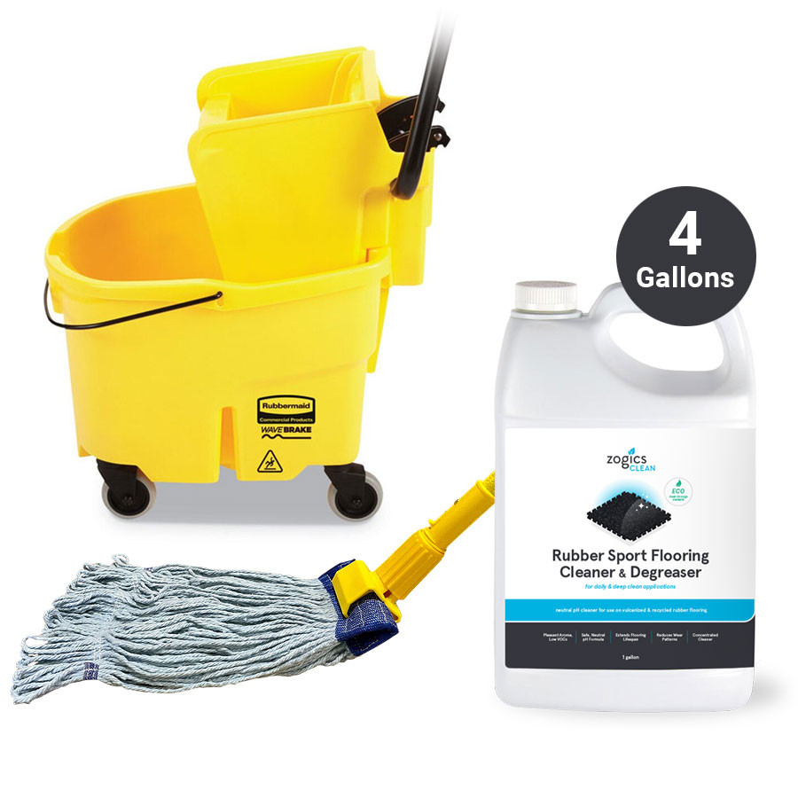 Zogics Rubber Flooring Cleaning Essentials Package