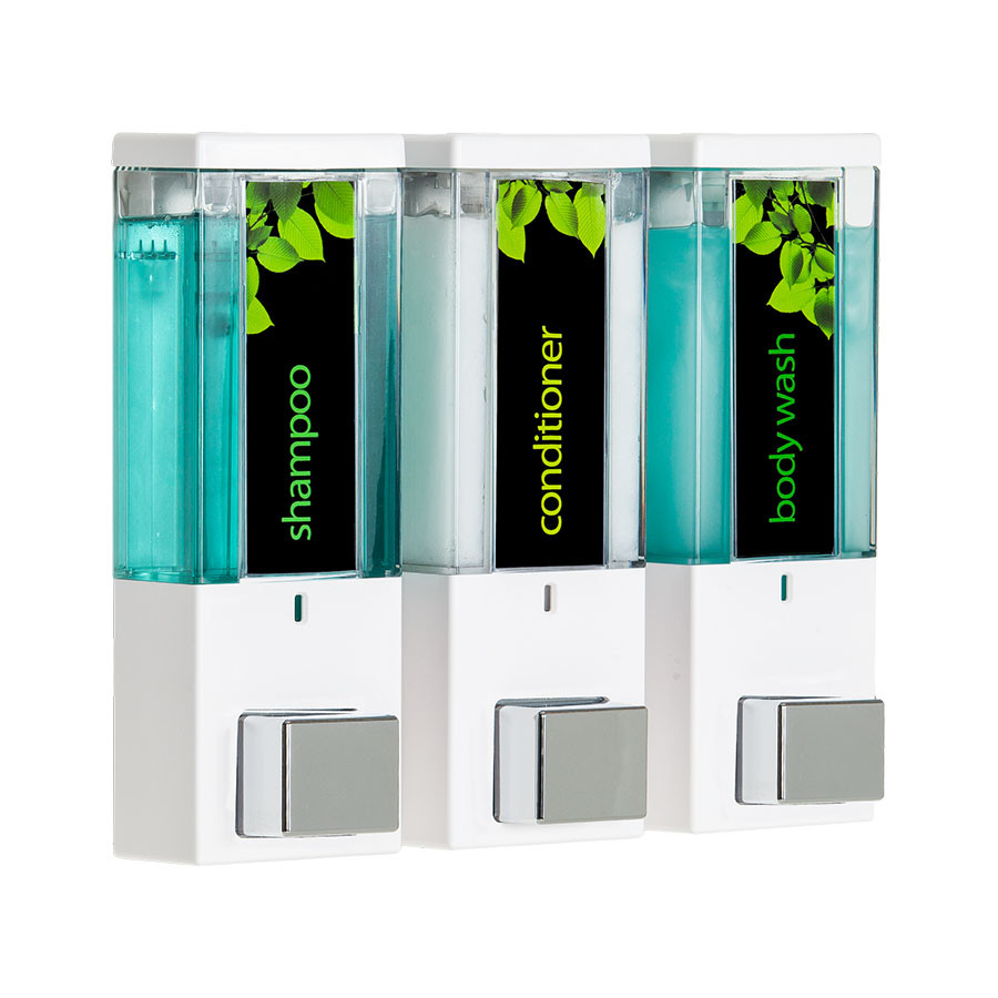 Dispenser Amenities iQon Triple Soap Dispenser, 3 Chambers, White/Translucent (86354)