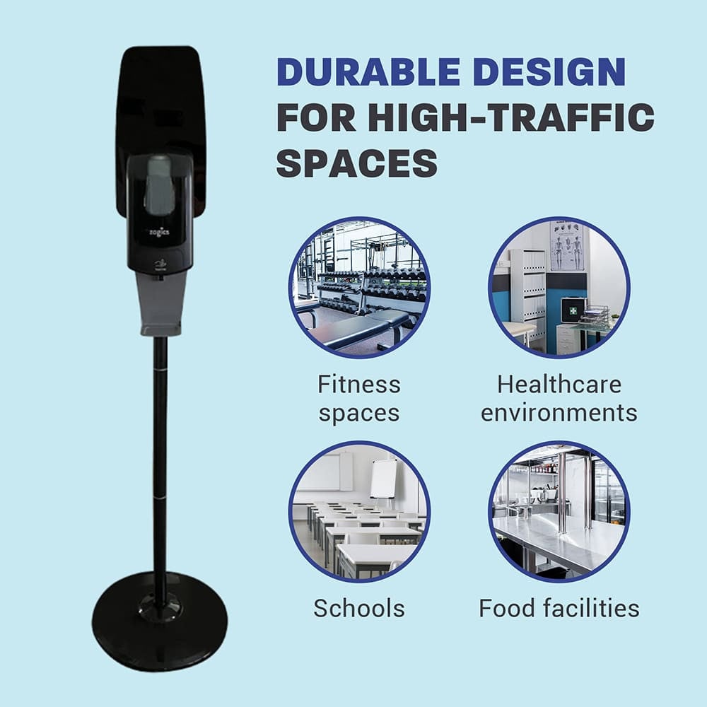 Zogics automatic gel sanitizer dispenser stand for gyms