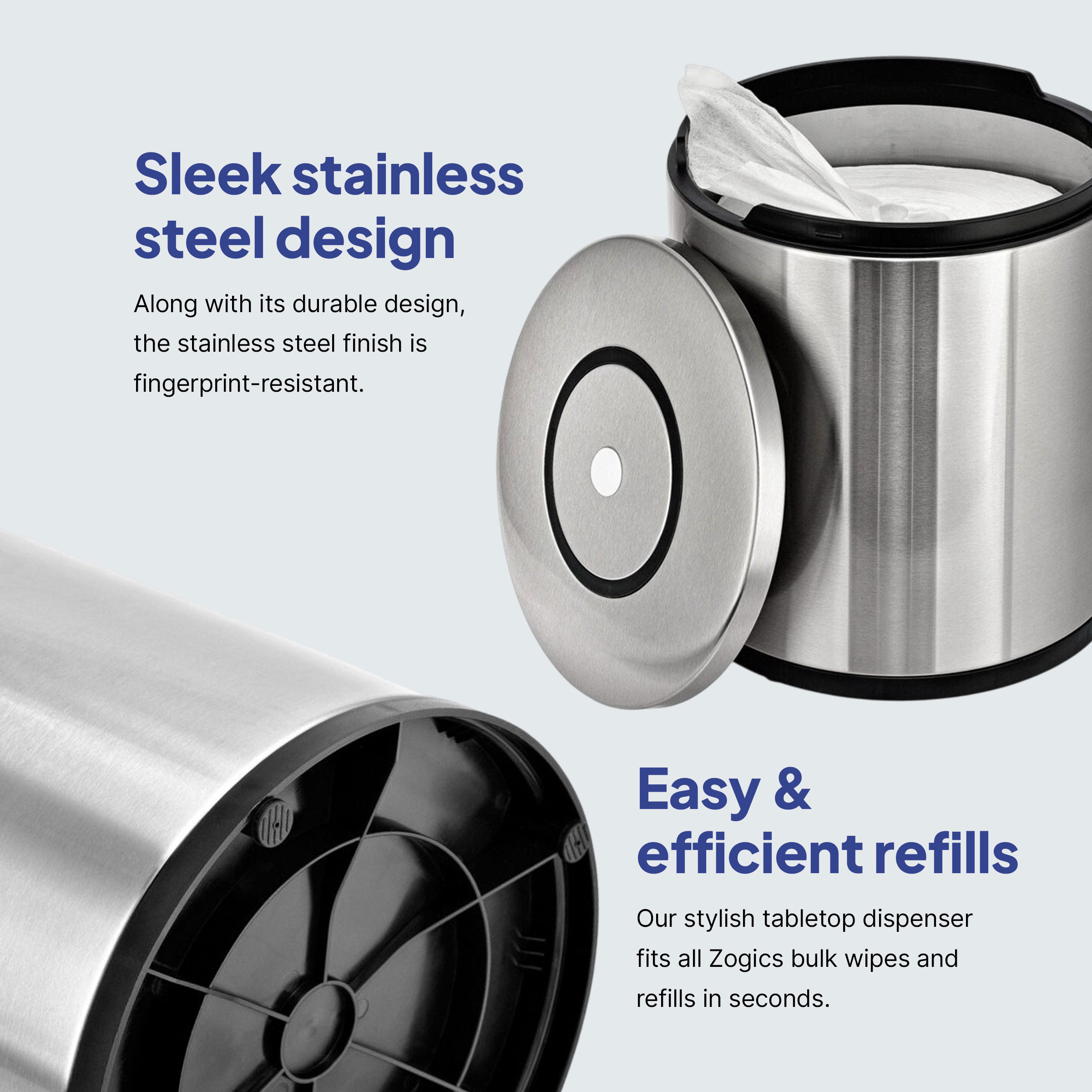 Tabletop Stainless Steel Wipe Dispenser