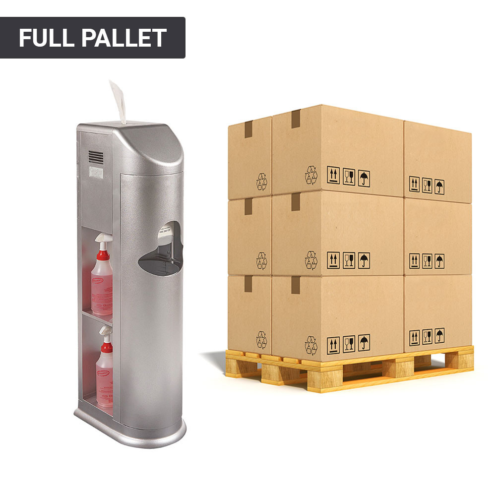 The Cleaning Station Wipes Dispenser + Hand Sanitizing Station Pallet
