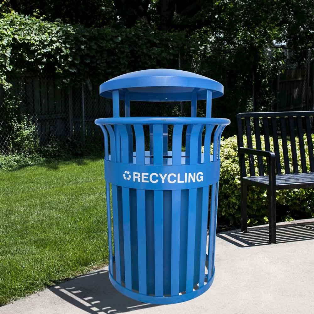 Outdoor Recycling Receptacle with Canopy