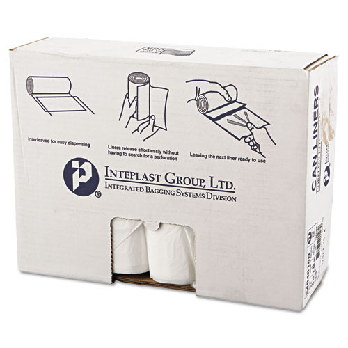 Interplast Group High-Density Commercial Can Liners, 40 x 48, 45 gallon, 16 microns, Clear, 250/Carton
