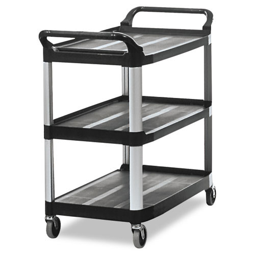 Rubbermaid Commercial RCP409100BLA Xtra Utility Cart, 3 Shelf, Cleaning Cart