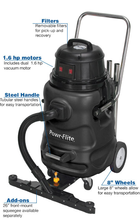 Powr Flite Wet Dry Vacuum 20 Gallon Dual Motor with Poly Tank