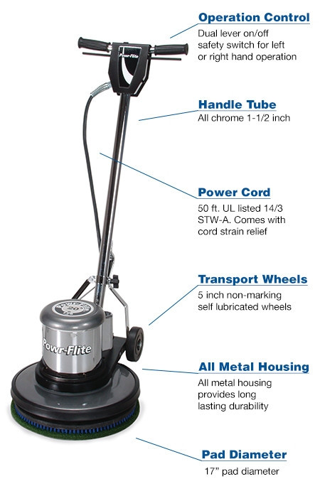 Powr Flite Classic Metal Floor Machine 17" 1.5 hp C171HD