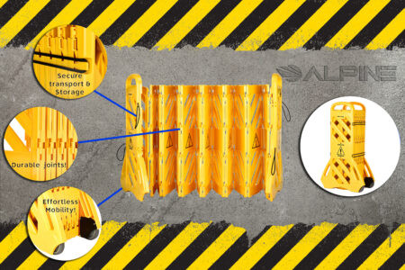 13 Foot Expandable Mobile Safety Barricade Fence - ALP499-BAR