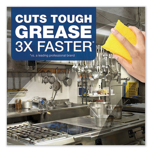 Dawn Heavy Duty Degreaser cleaning tough grease in commercial kitchen, 3x faster performance.