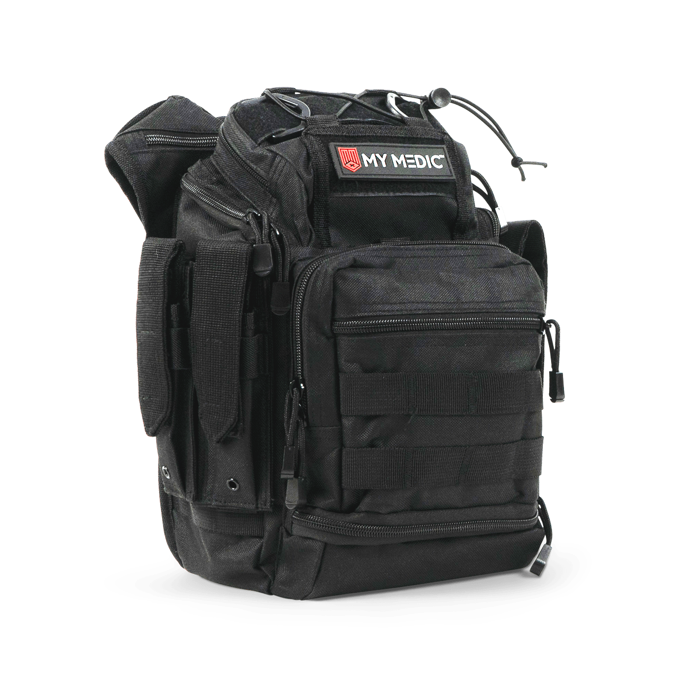 MyMedic Recon black first aid backpack – professional-grade medical gear bag for emergencies