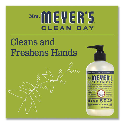 Meyer’s Clean Day Soap in green packaging with text “Cleans and Freshens Hands,” shown as Mrs. Meyers Soap in the product list.