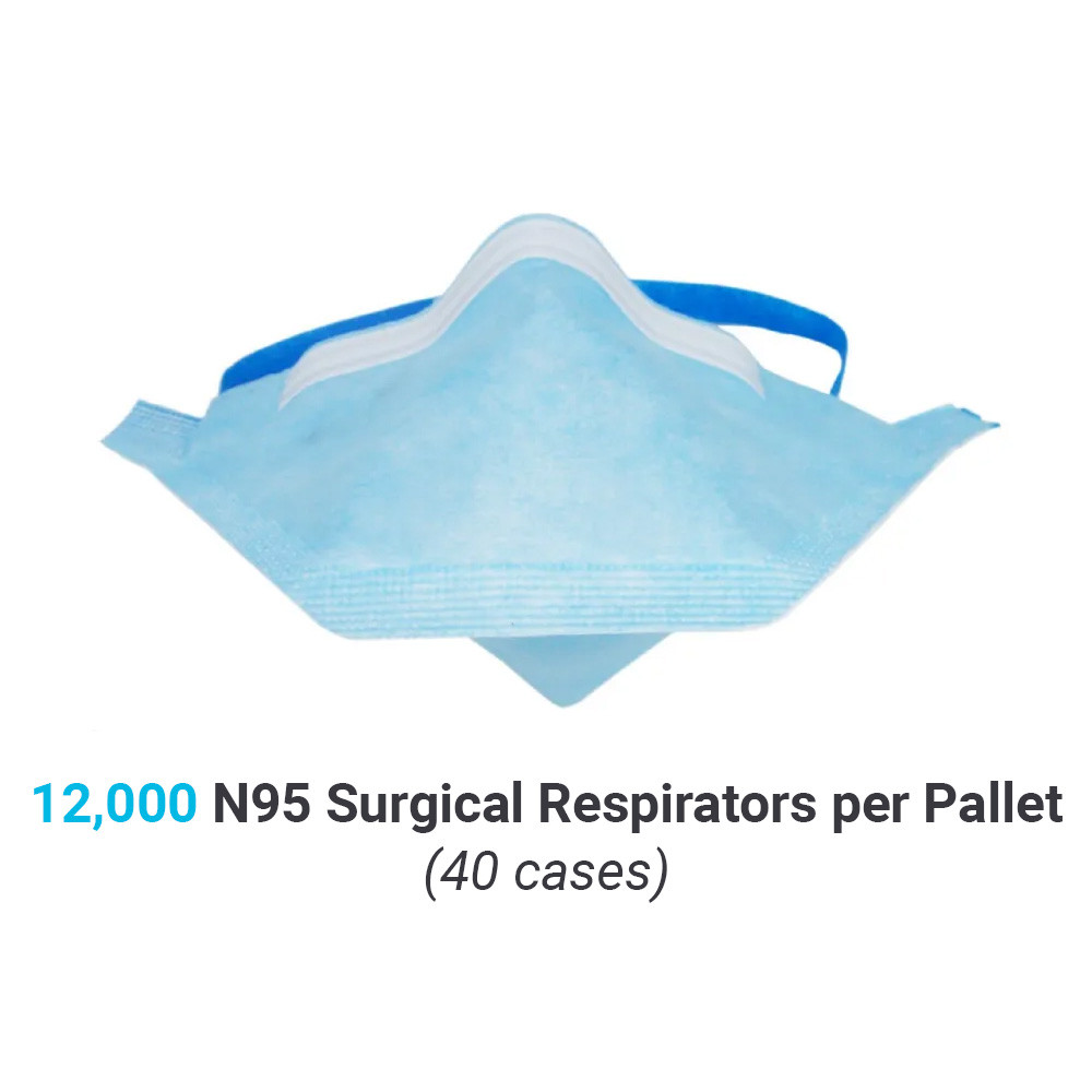 N95 Respirator Masks, FDA and NIOSH Approved, Pallet (N95-1P)