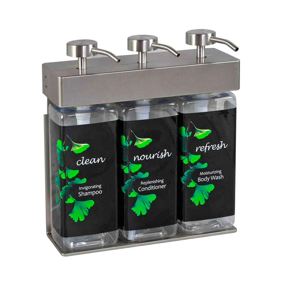 SOLera Three Chamber Liquid Dispenser Bottles, 440ml | Dispenser Amenities (39334-R3-GK)